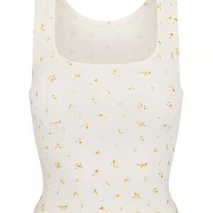 Skims Cotton Ribbed Tank Marigold Rosebud Print